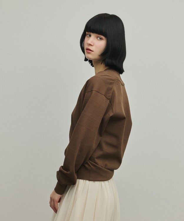 GRACE CONTINENTAL レイヤードニットトップ ブラウン