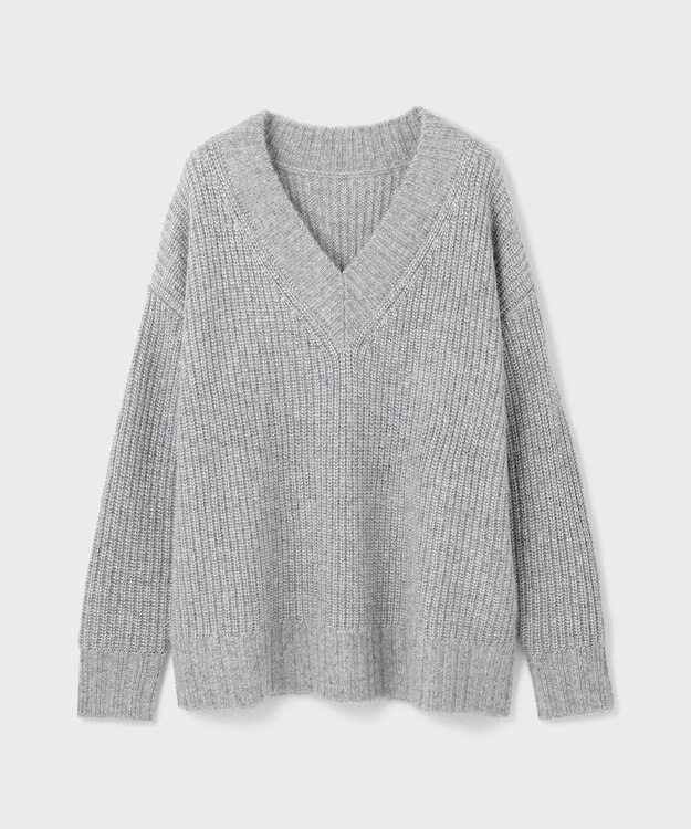 GRACE CONTINENTAL ラメ畦ニットトップ グレー