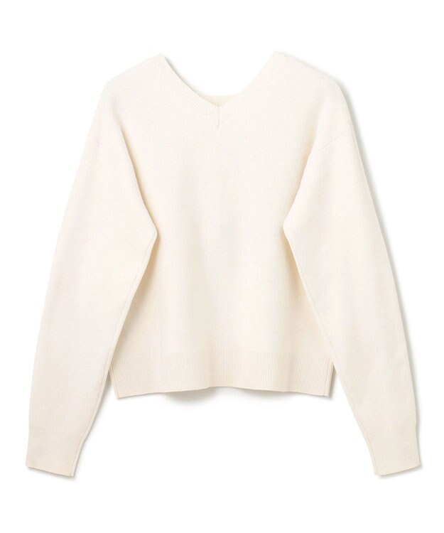 GRACE CONTINENTAL ロゴビジューニットトップ ホワイト