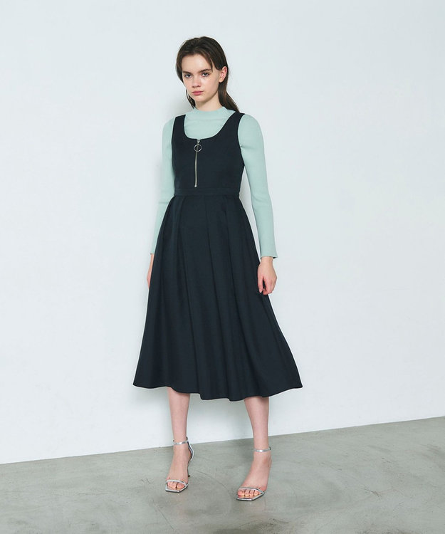 GRACE CONTINENTAL ツイルタックワンピース ブラック