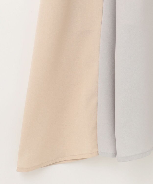 GRACE CONTINENTAL プリーツ配色ワンピース グレー