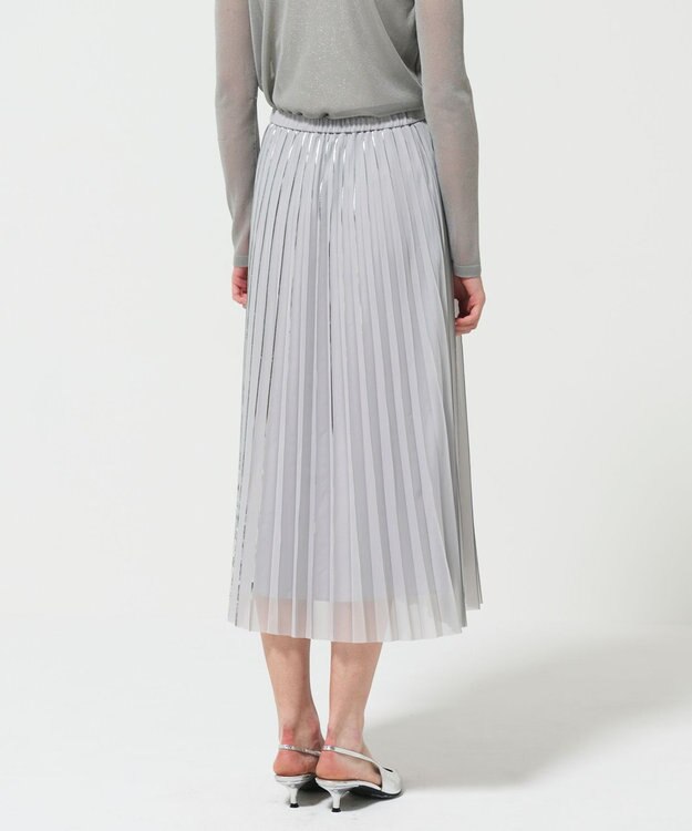 GRACE CONTINENTAL フォイルラインプリーツスカート グレー