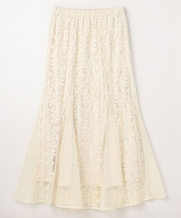GRACE CONTINENTAL フレア刺繍スカート キナリ