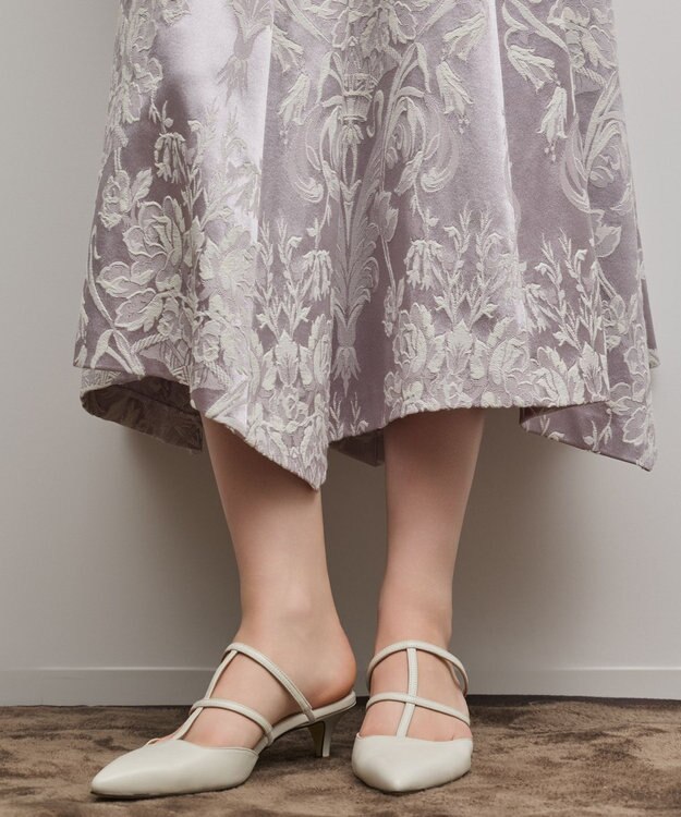 GRACE CONTINENTAL オーナメントジャガードハンカチヘムスカート ラベンダー