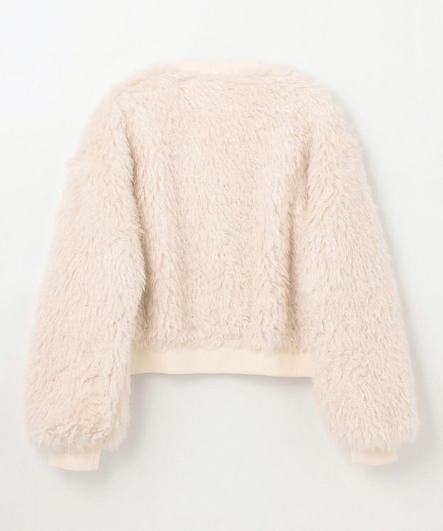 GRACE CONTINENTAL フェイクファーニットカーディガン ホワイト