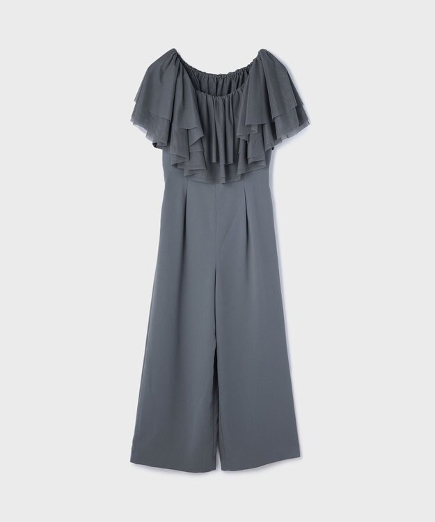 GRACE CONTINENTAL フリルケープサロペット グレー