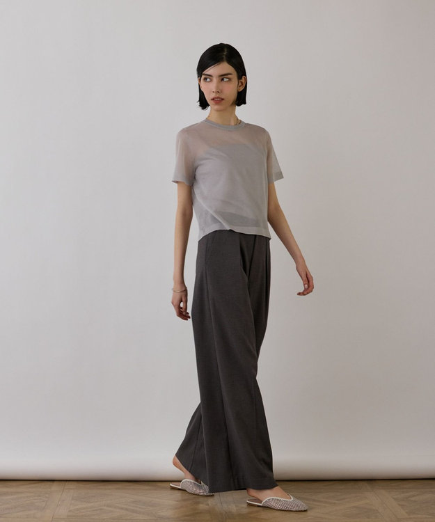 GRACE CONTINENTAL ブライトシアーニットトップ グレー