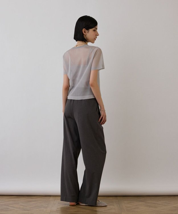 GRACE CONTINENTAL ブライトシアーニットトップ グレー