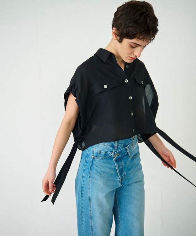 GRACE CONTINENTAL ショートポンチョシャツ ブラック