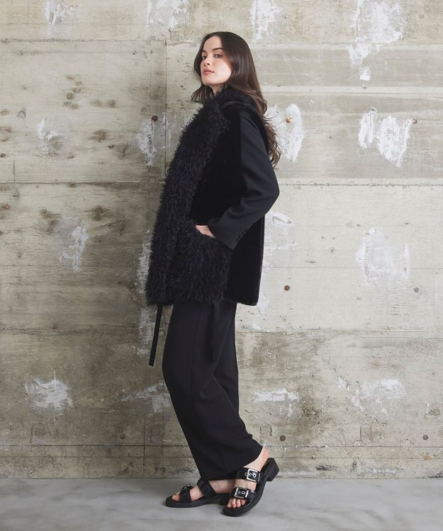 GRACE CONTINENTAL 【LOU ANDREA】フェイクポケットジレ ブラック