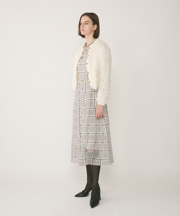 GRACE CONTINENTAL チェーンチェックプリントワンピース キナリ