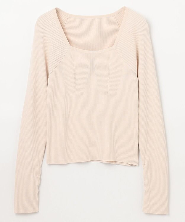 GRACE CONTINENTAL リブスクエアニットトップ キナリ