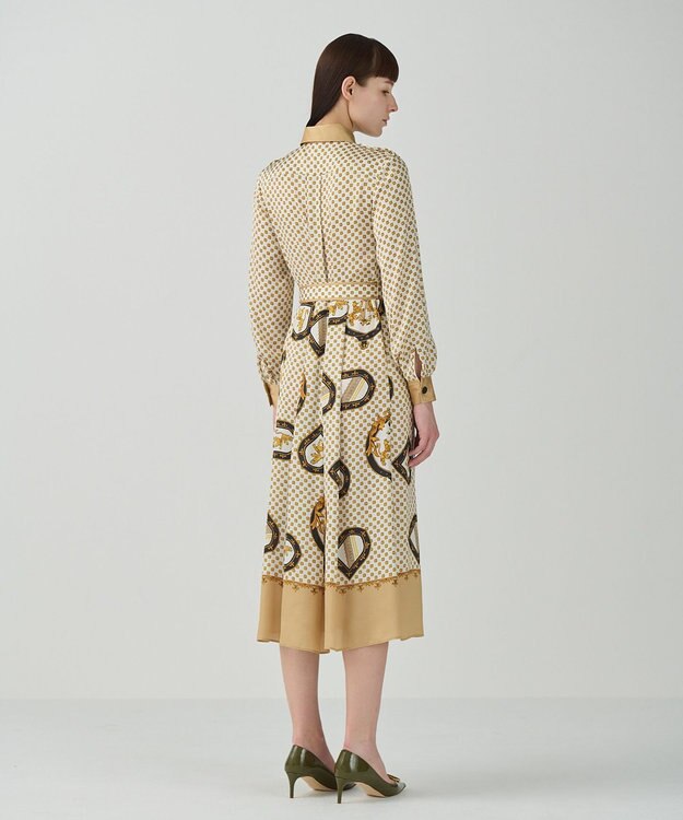 GRACE CONTINENTAL プリントミリタリードレス ベージュ