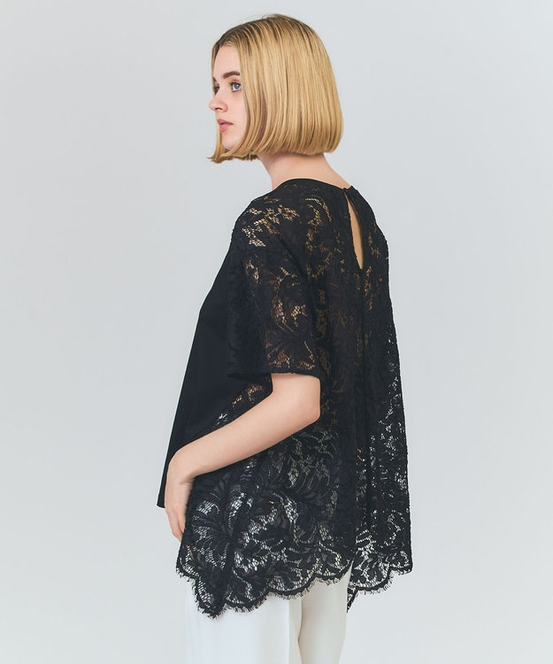 GRACE CONTINENTAL バックレース天竺トップ ブラック