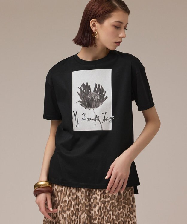 GRACE CONTINENTAL カットフォトTシャツ ブラック