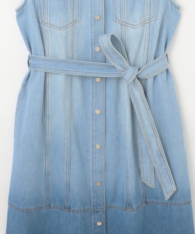 GRACE CONTINENTAL デニムストレートロングワンピース2 バイカラー