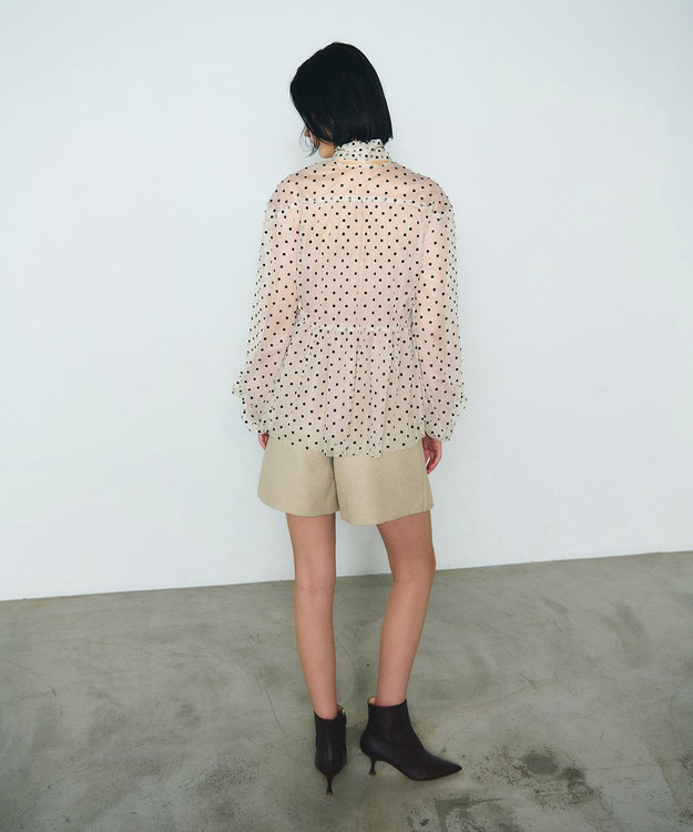 GRACE CONTINENTAL ドットフロッキーチュールトップ キナリ