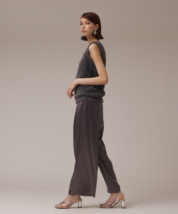 GRACE CONTINENTAL オフタートルニットトップ グレー