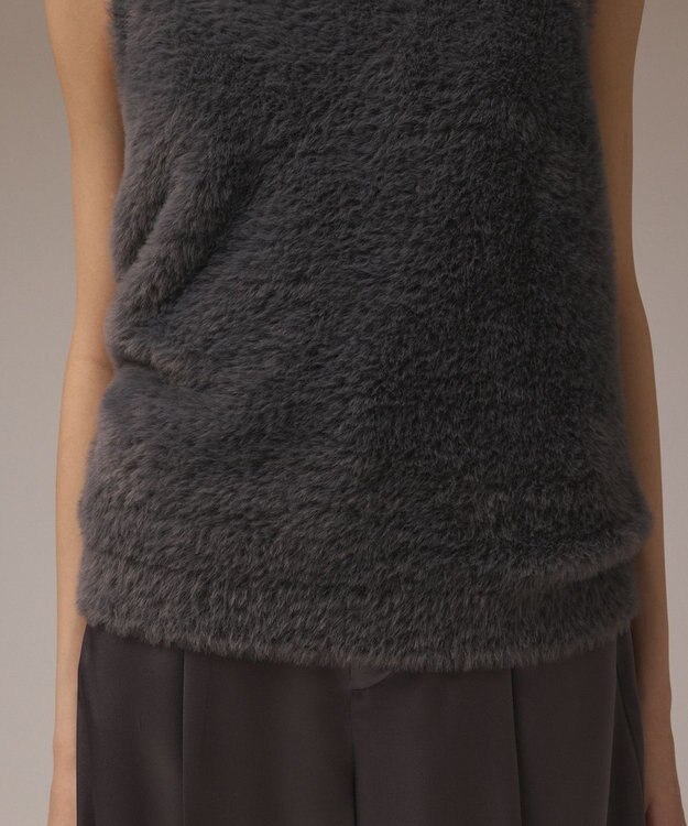 GRACE CONTINENTAL オフタートルニットトップ グレー