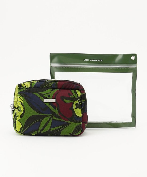 GRACE CONTINENTAL Fabricスクエアポーチ グリーン