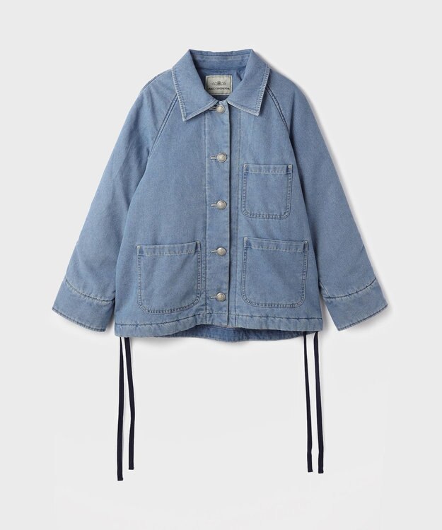 GRACE CONTINENTAL ケープ付カバーオールジャケット サックス