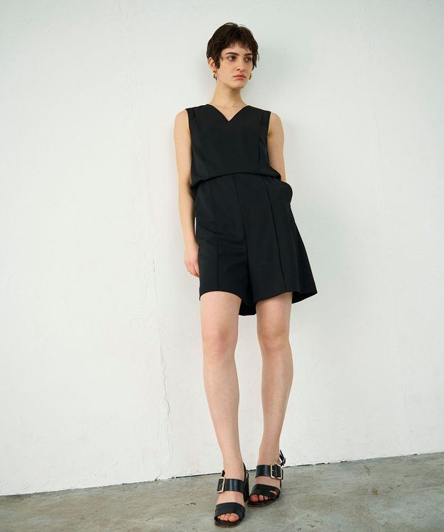 GRACE CONTINENTAL ショートサロペット ブラック