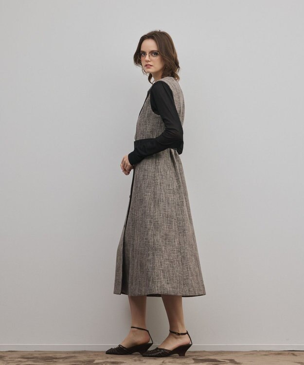 GRACE CONTINENTAL ツイーディジャンパースカート ベージュ