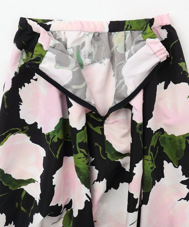 GRACE CONTINENTAL グログランボタニカルスカート ブラック