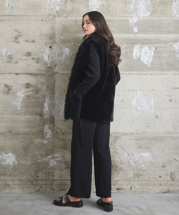 GRACE CONTINENTAL 【LOU ANDREA】フェイクポケットジレ ブラック