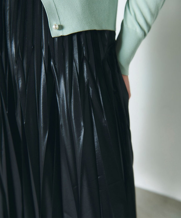 GRACE CONTINENTAL トリコットプリーツスカート ブラック