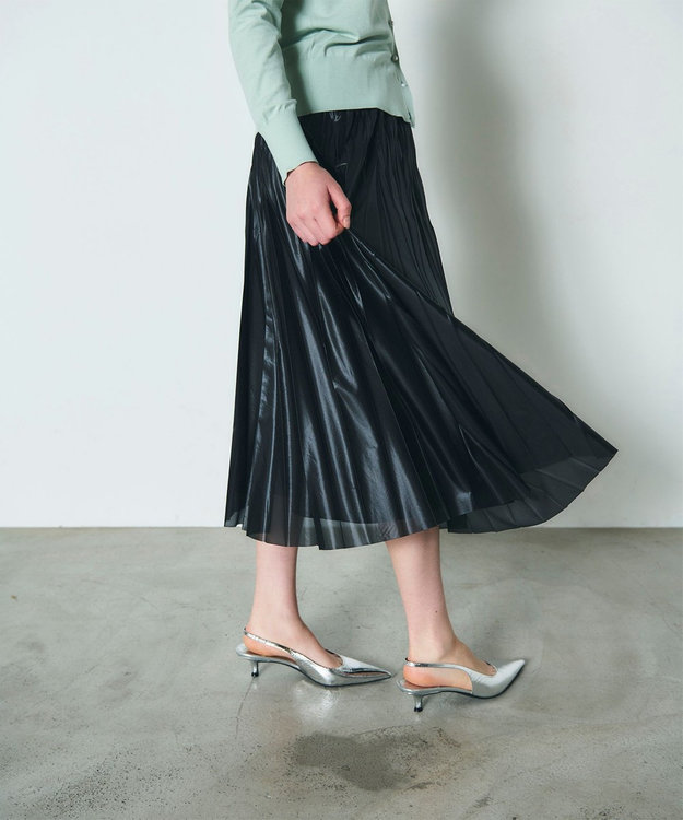 GRACE CONTINENTAL トリコットプリーツスカート ブラック