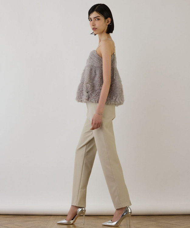 GRACE CONTINENTAL ストレッチテーパードパンツ ベージュ