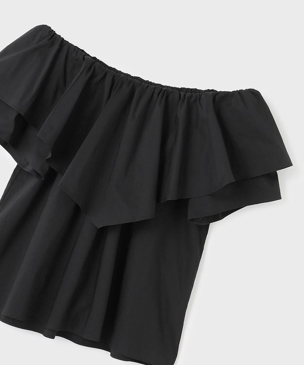 GRACE CONTINENTAL フリルオフショルトップ ブラック