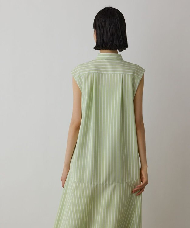 GRACE CONTINENTAL ストライプシャツワンピース グリーン
