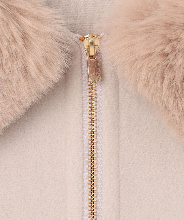 GRACE CONTINENTAL フードファーリバーポンチョ ベージュ