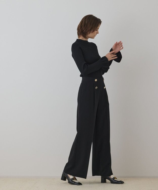 GRACE CONTINENTAL ダブルクロスマリンパンツ ブラック