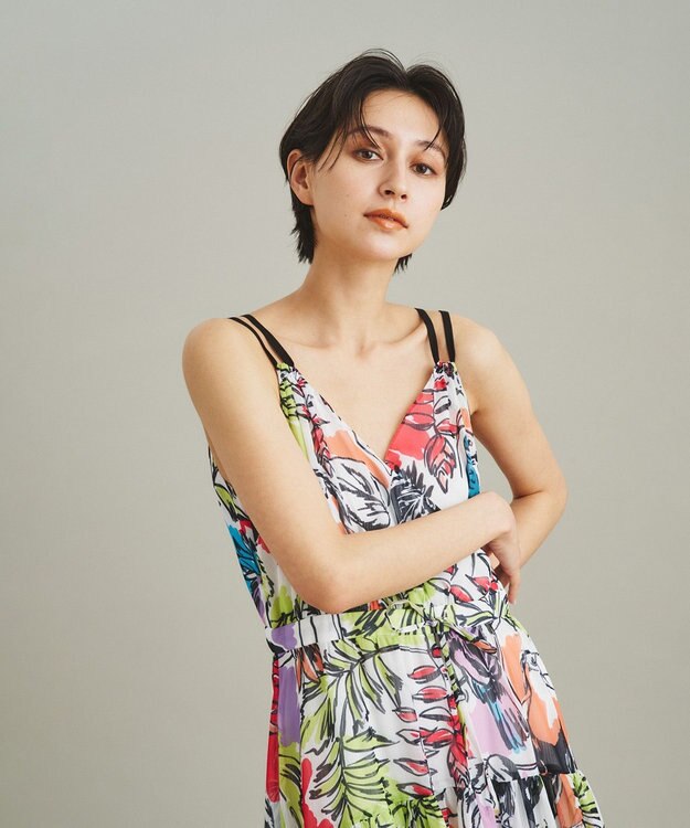 GRACE CONTINENTAL サマーカラープリントカシュクールワンピース サマーカラープリントカシュクールワンピース / GRACE
