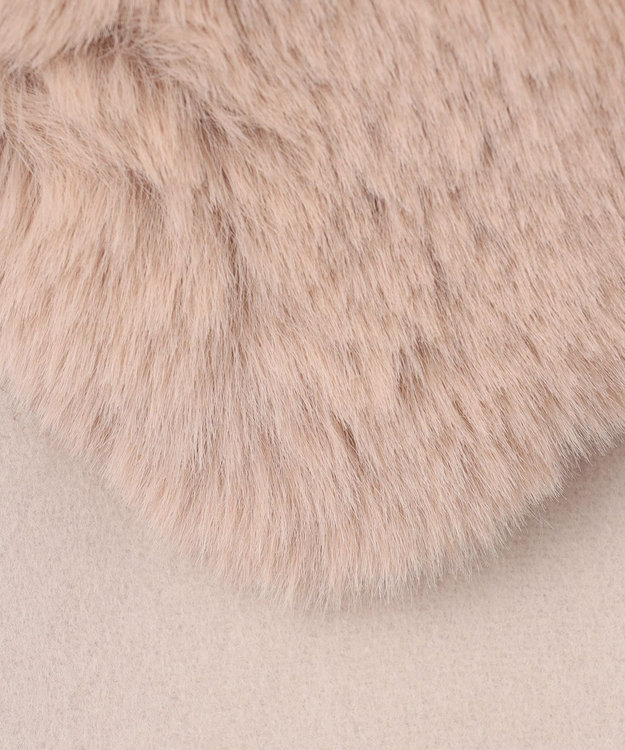 GRACE CONTINENTAL フードファーリバーポンチョ ベージュ