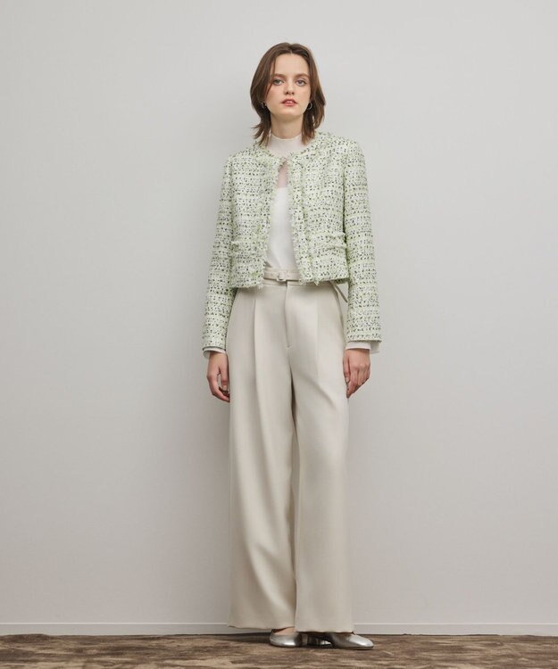 GRACE CONTINENTAL ミックスツイードジャケット イエロー