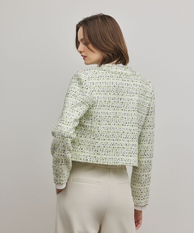 GRACE CONTINENTAL ミックスツイードジャケット イエロー