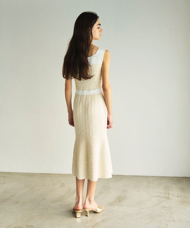 GRACE CONTINENTAL ツイードマーメイドニットワンピース キナリ