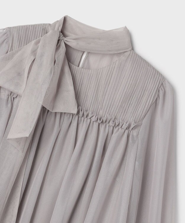 GRACE CONTINENTAL チュールタイブラウス グレー