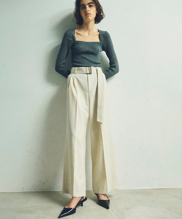 GRACE CONTINENTAL ピンストライプワイドパンツ キナリ