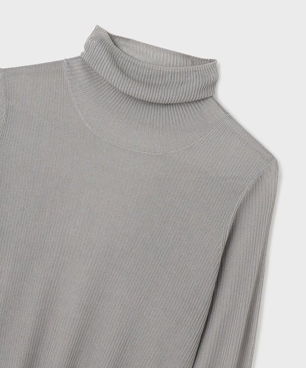 GRACE CONTINENTAL シアーリブタートルトップ グレー