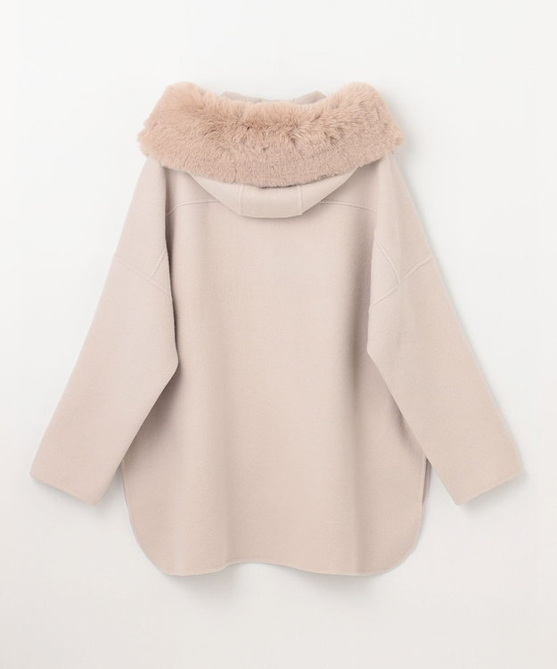 GRACE CONTINENTAL フードファーリバーポンチョ ベージュ