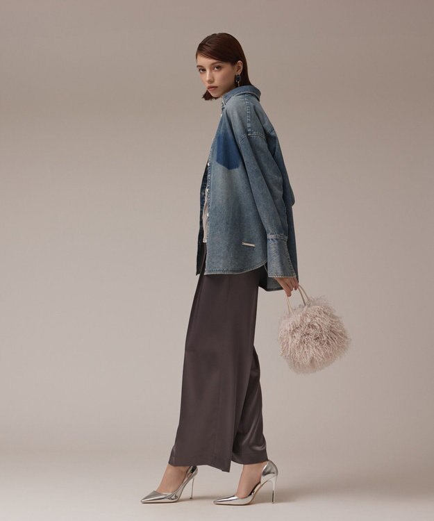 GRACE CONTINENTAL デニム2WAYシャツ ブルー