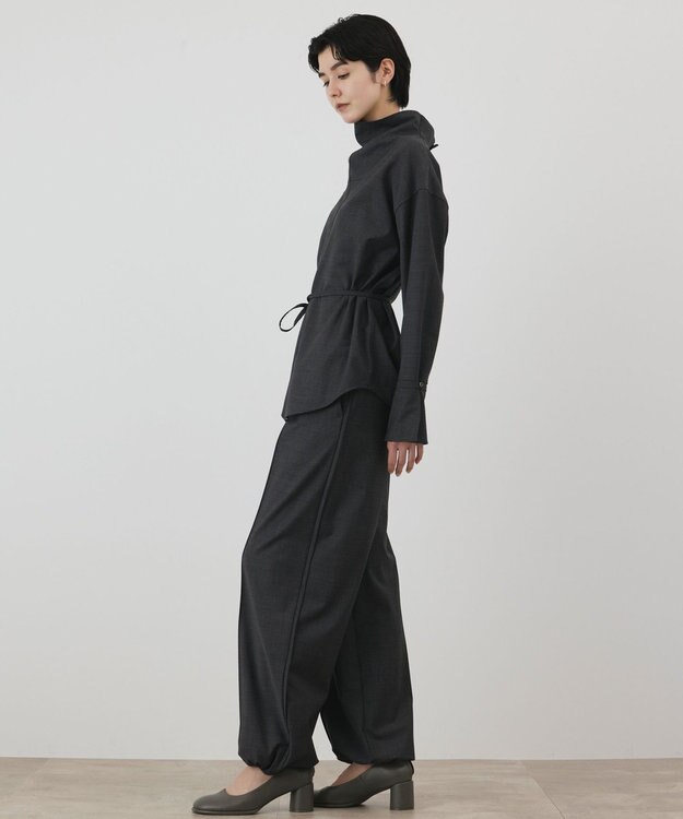 GRACE CONTINENTAL カウルネック2WAYシャツ チャコール