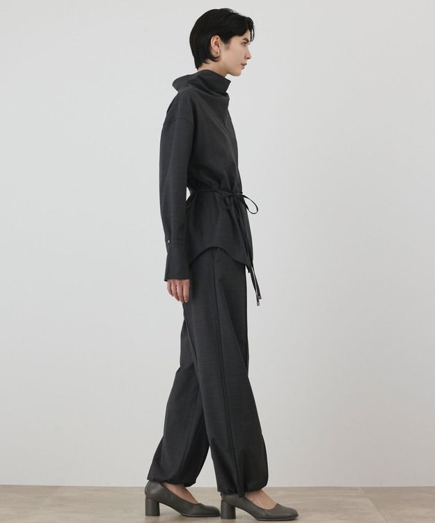GRACE CONTINENTAL カウルネック2WAYシャツ チャコール