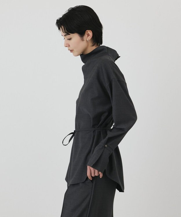 GRACE CONTINENTAL カウルネック2WAYシャツ チャコール