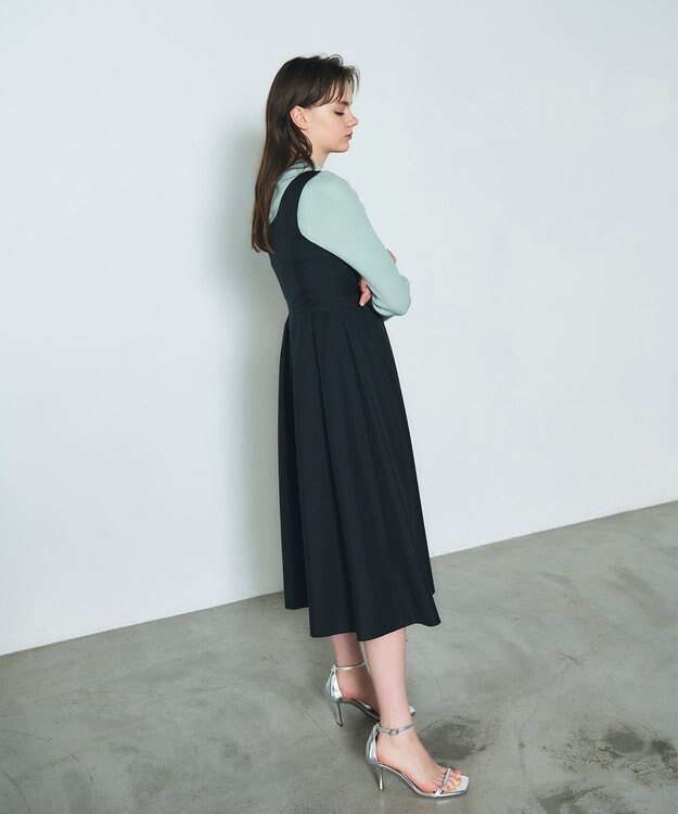 GRACE CONTINENTAL ツイルタックワンピース ブラック